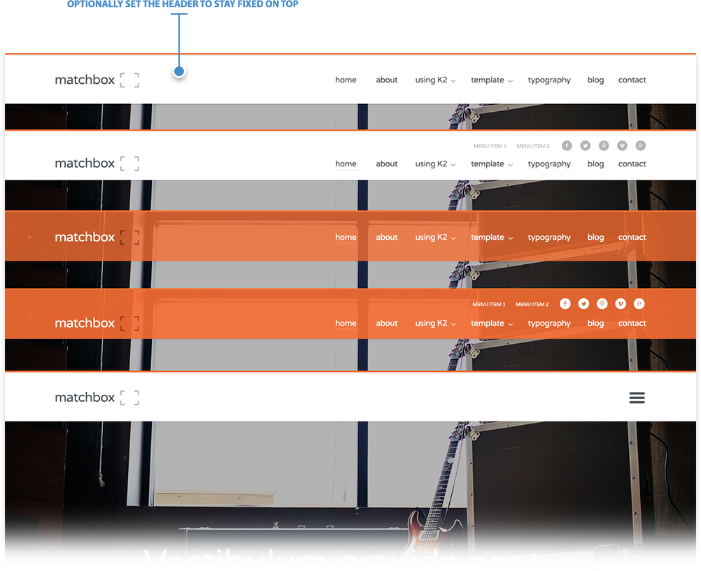 5 Header Configurations to choose from