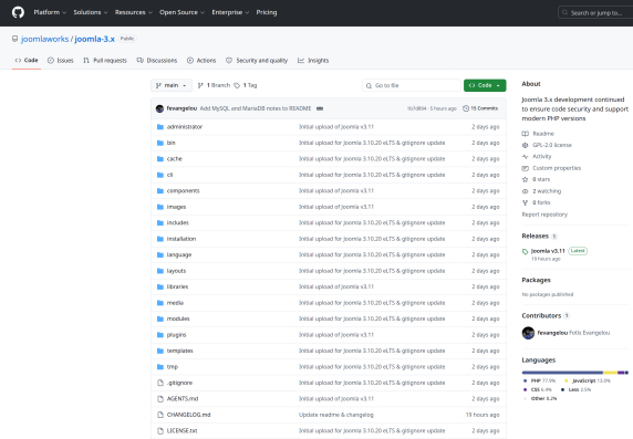 Joomla 3.x development continued to ensure code security &amp; support modern PHP versions
